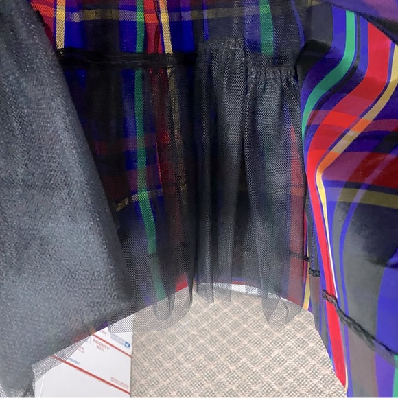 Vintage Talbots Holiday Maxi Dress Velvet Tartan Plaid Taffeta Crinoline Sz 10 - Picture 4 of 6